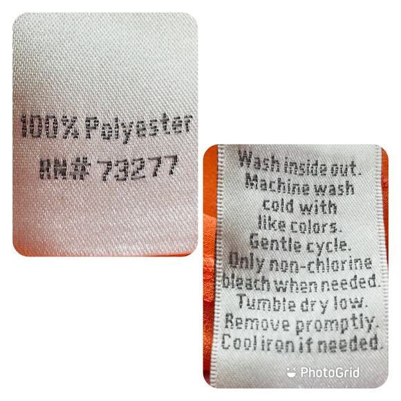 LC LAUREN CONRAD Orange Chiffon Embroidered Lightweight Sheer Top Blouse S - Picture 11 of 12